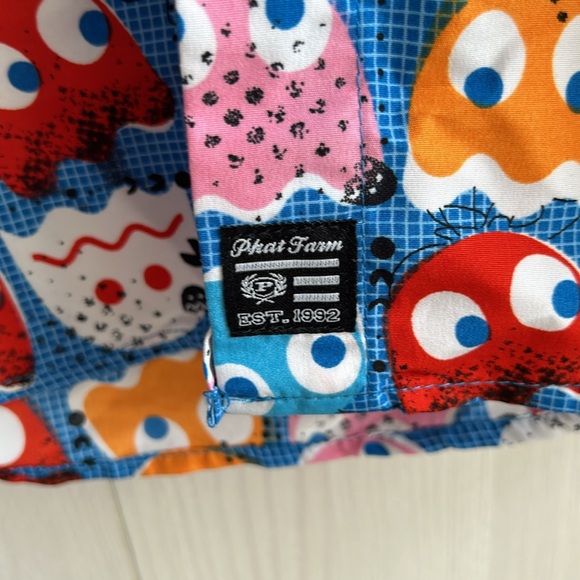 MEN'S PAC-MAN PHAT FARM SHORT SLEEVE SHIRT SIZE Small abstract maximalist - Picture 7 of 9